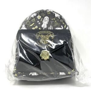 Loungefly Harry Potter Mini Backpack Black Gold Potions Magical Elements